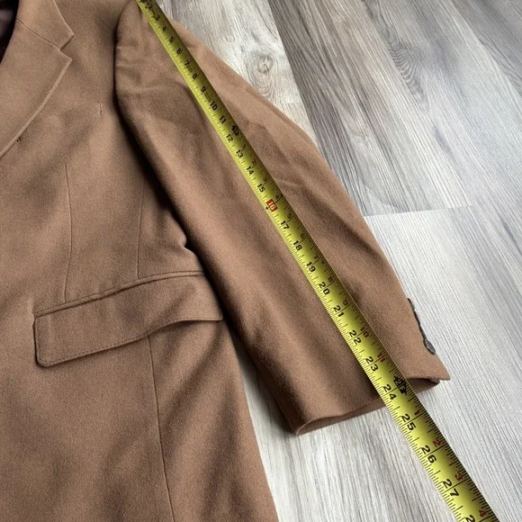 Vintage John Henry 100% Wool Blazer Brown Tan Sport Coat Mens 44R Academia - Picture 3 of 6